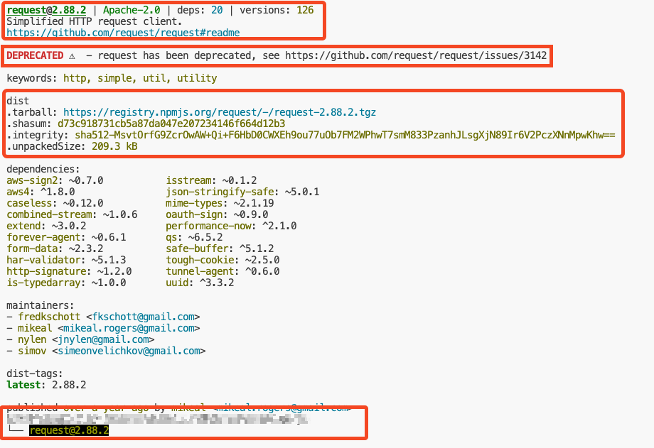 Direct Dependency Depreciation Screenshot